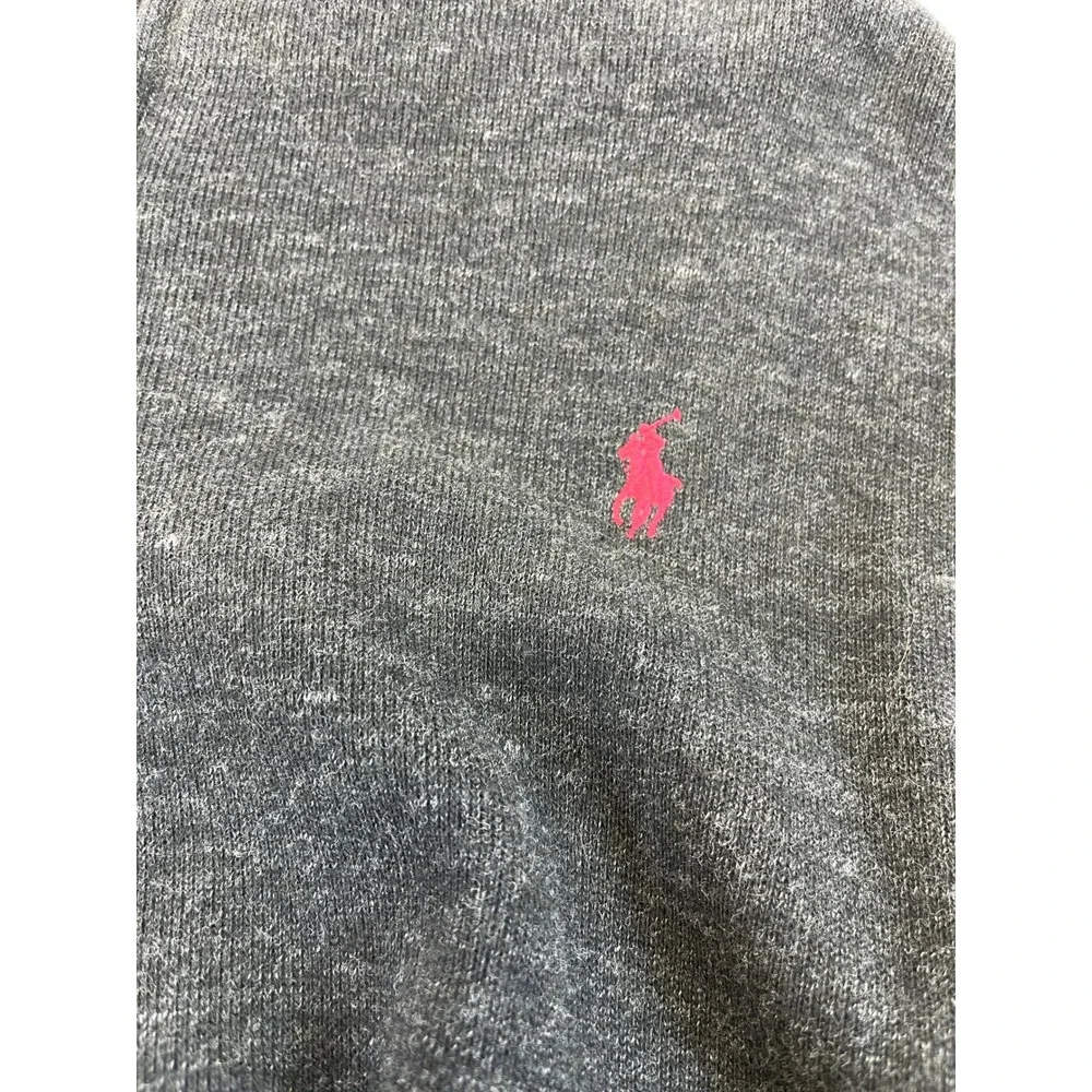 Polo Ralph Lauren MensXL Charcoal Gray Heather Quarter Zip Pullover Sweater Logo